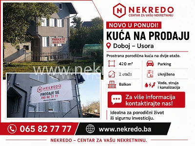 Kuća - 🏡 KUĆA NA PRODAJU
📍420 m 2 -  Doboj &ndash; Usora
🔴 NOVO U PONUDI
 - Doboj